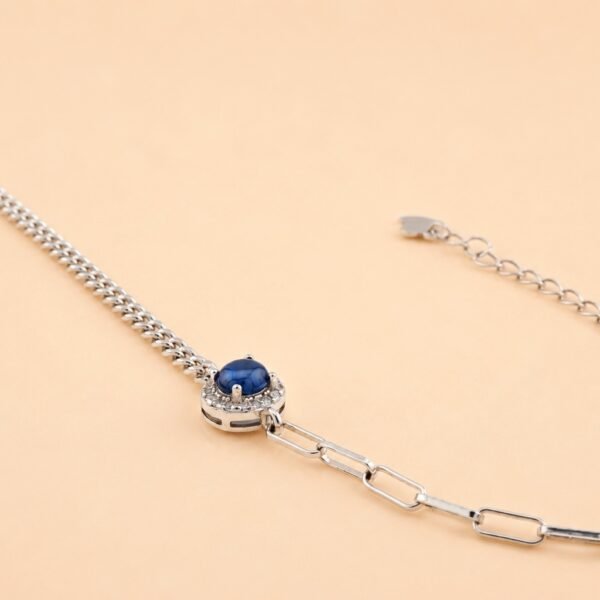 Midnight Halo Bracelet｜午夜藍光 925純銀藍寶石鋯石手鍊