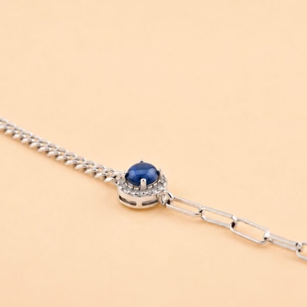 Midnight Halo Bracelet｜午夜藍光 925純銀藍寶石鋯石手鍊
