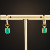 earring18kemerald1 Colombian Emerald Drop Huggies|18K黃金哥倫比亞祖母綠垂墜耳環
