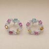 Tourmaline Garland Earrings｜彩碧花環 925純銀彩色碧璽鋯石耳環