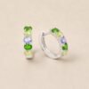 earringerkouduobaoshi1 Verdant Spectrum Huggie Earrings|翠彩光譜 925純銀沙弗萊・橄欖石・坦桑石耳扣耳環