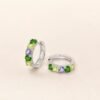 earringerkouduobaoshi3 Verdant Spectrum Huggie Earrings|翠彩光譜 925純銀沙弗萊・橄欖石・坦桑石耳扣耳環