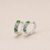 earringerkouduobaoshi4 Verdant Spectrum Huggie Earrings|翠彩光譜 925純銀沙弗萊・橄欖石・坦桑石耳扣耳環