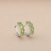 Verdant Glow Huggie Earrings｜翠光 925純銀橄欖石耳扣耳環