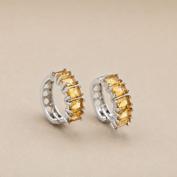 earringserkouhuansueijin1 Golden Glow Huggie Earrings|金耀微光 925純銀黃水晶耳扣耳環