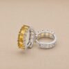 earringserkouhuansueijin4 Golden Glow Huggie Earrings|金耀微光 925純銀黃水晶耳扣耳環