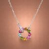 necklacebixicircle1 Tourmaline Color Wreath Necklace|彩碧花環 925純銀彩色碧璽鋯石項鍊