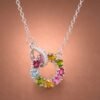 necklacebixicircle2 Tourmaline Color Wreath Necklace|彩碧花環 925純銀彩色碧璽鋯石項鍊