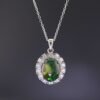 Ethiopian Black Opal Aurora Necklace｜極光之夜 925純銀衣索比亞黑蛋白石鋯石項鍊