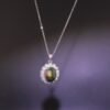 Ethiopian Black Opal Aurora Necklace｜極光之夜 925純銀衣索比亞黑蛋白石鋯石項鍊
