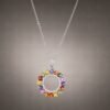 Rainbow Sapphire Wreath Necklace｜彩虹藍寶花環 925純銀彩色藍寶石鋯石項鍊