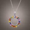 Rainbow Sapphire Wreath Necklace｜彩虹藍寶花環 925純銀彩色藍寶石鋯石項鍊