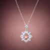 necklacefenjubixi1 Sunset Bloom Tourmaline Necklace|夕霞花語 925純銀粉橘日落色碧璽鋯石項鍊
