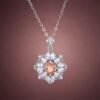 necklacefenjubixi2 Sunset Bloom Tourmaline Necklace|夕霞花語 925純銀粉橘日落色碧璽鋯石項鍊