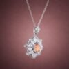 necklacefenjubixi3 Sunset Bloom Tourmaline Necklace|夕霞花語 925純銀粉橘日落色碧璽鋯石項鍊