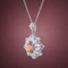 necklacefenjubixi4 Sunset Bloom Tourmaline Necklace|夕霞花語 925純銀粉橘日落色碧璽鋯石項鍊