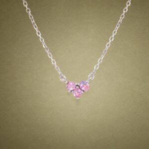 Pink Sapphire Trio Necklace｜粉紅星芒 925純銀粉紅藍寶石項鍊