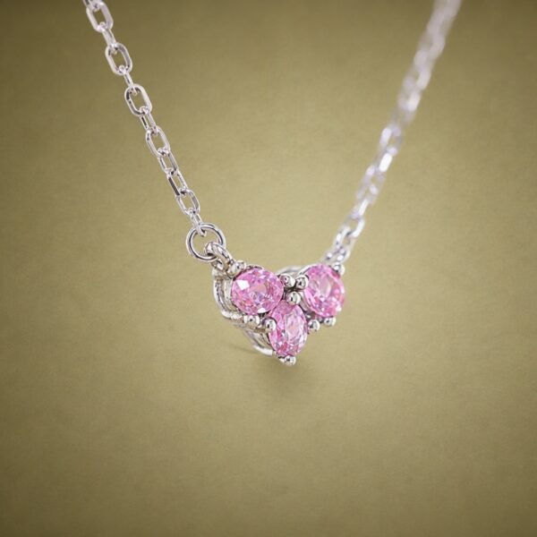 Pink Sapphire Trio Necklace｜粉紅星芒 925純銀粉紅藍寶石項鍊
