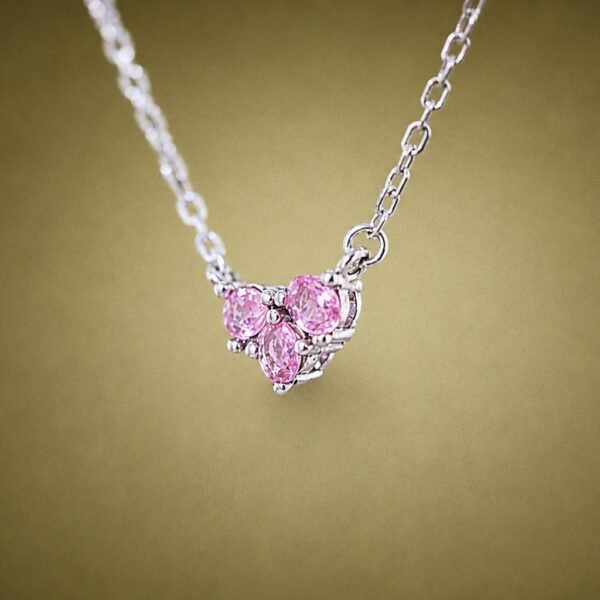 Pink Sapphire Trio Necklace｜粉紅星芒 925純銀粉紅藍寶石項鍊
