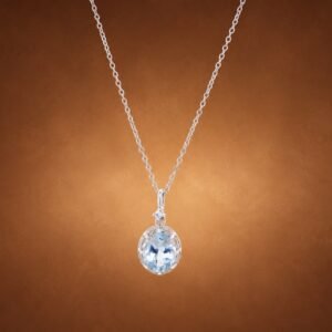 necklacehailambaobig2 Sky Serenity Necklace|晴空微光 925純銀天空藍托帕石鋯石項鍊