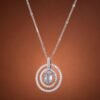 Aquamarine Orbit Necklace｜海藍星環 925純銀海藍寶鋯石項鍊
