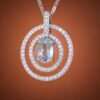Aquamarine Orbit Necklace｜海藍星環 925純銀海藍寶鋯石項鍊