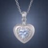 necklacehearthailambao2 Aquamarine Heart Glow Necklace|海藍之心 925純銀海藍寶鋯石愛心項鍊