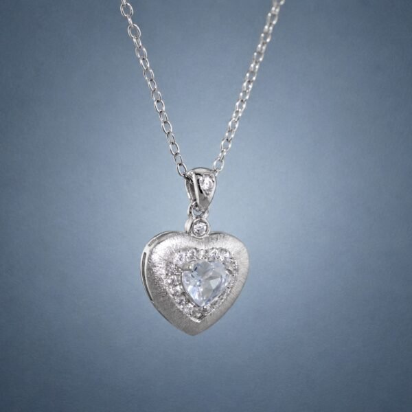 necklacehearthailambao3 Aquamarine Heart Glow Necklace|海藍之心 925純銀海藍寶鋯石愛心項鍊