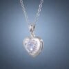 necklacehearthailambao4 Aquamarine Heart Glow Necklace|海藍之心 925純銀海藍寶鋯石愛心項鍊