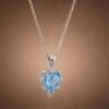 necklacehearttopaz2 Swiss Blue Heart Necklace|瑞士藍心光 925純銀瑞士藍托帕石鋯石項鍊