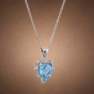 necklacehearttopaz2 Swiss Blue Heart Necklace|瑞士藍心光 925純銀瑞士藍托帕石鋯石項鍊