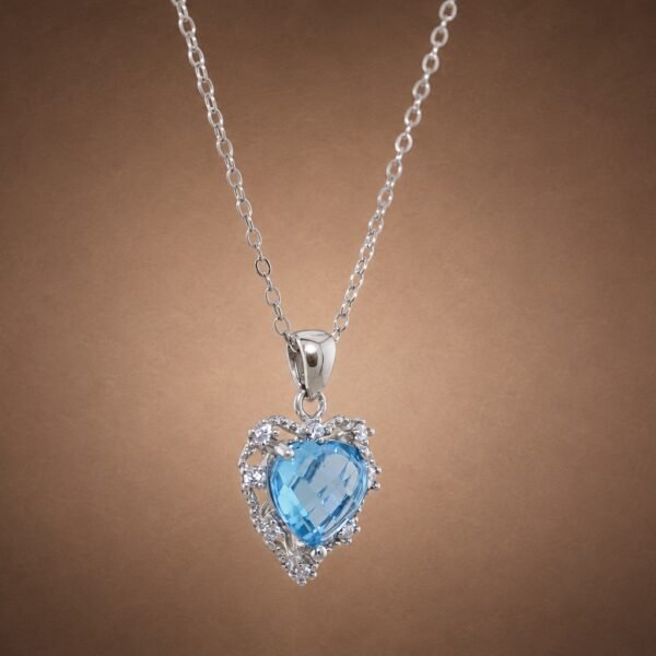 necklacehearttopaz2 Swiss Blue Heart Necklace|瑞士藍心光 925純銀瑞士藍托帕石鋯石項鍊