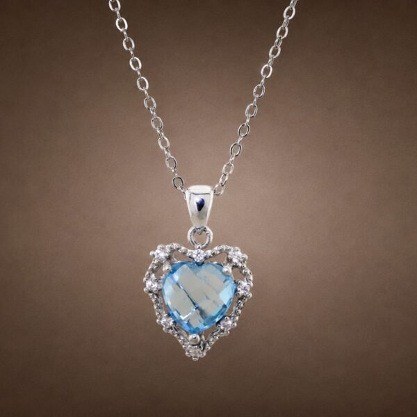 necklacehearttopaz3 Swiss Blue Heart Necklace|瑞士藍心光 925純銀瑞士藍托帕石鋯石項鍊