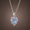 necklacehearttopaz4 Swiss Blue Heart Necklace|瑞士藍心光 925純銀瑞士藍托帕石鋯石項鍊