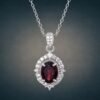 necklacehonshiliugaoshi2 Crimson Halo Necklace|925純銀紅石榴石鋯石項鍊