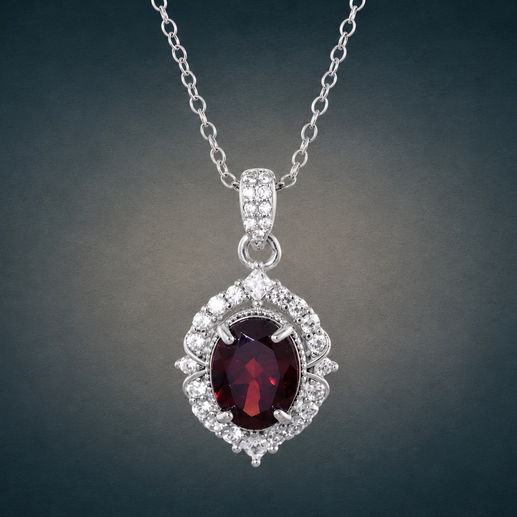 Amethyst Halo Necklace｜925純銀紫水晶鋯石項鍊