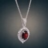 necklacehonshiliugaoshi3 Crimson Halo Necklace|925純銀紅石榴石鋯石項鍊