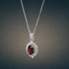 necklacehonshiliugaoshi4 Crimson Halo Necklace|925純銀紅石榴石鋯石項鍊