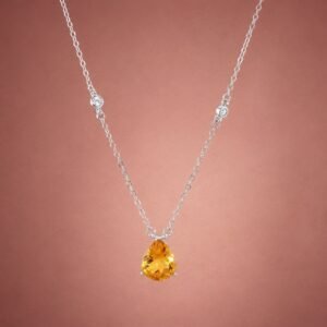 Golden Drop Necklace｜金色光滴 925純銀黃水晶項鍊