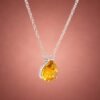 necklacehuansiejingotabig3 Golden Drop Necklace|金色光滴 925純銀黃水晶項鍊