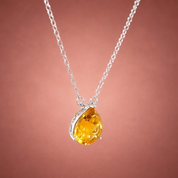 necklacehuansiejingotabig3 Golden Drop Necklace|金色光滴 925純銀黃水晶項鍊