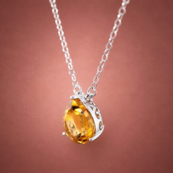 necklacehuansiejingotabig4 Golden Drop Necklace|金色光滴 925純銀黃水晶項鍊