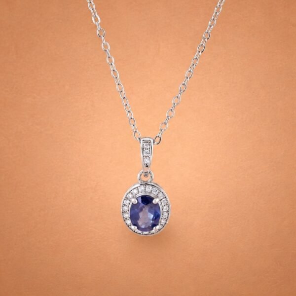 Sapphire Halo Necklace｜藍寶星環 925純銀藍寶石鋯石項鍊