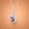 Sapphire Halo Necklace｜藍寶星環 925純銀藍寶石鋯石項鍊