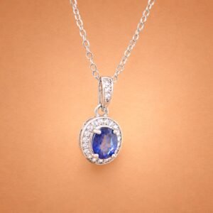 Sapphire Halo Necklace｜藍寶星環 925純銀藍寶石鋯石項鍊