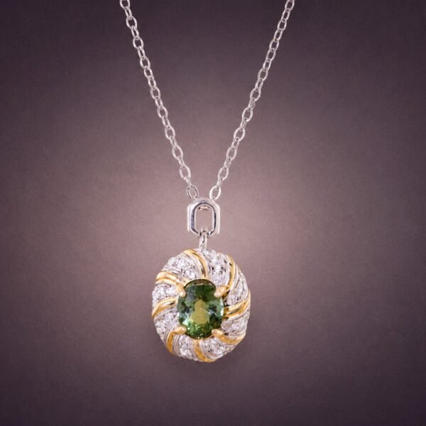 necklacelubixidoublesilver1 Verdant Royale Tourmaline Necklace|翠綠華光 925純銀局部鍍金綠碧璽鋯石項鍊