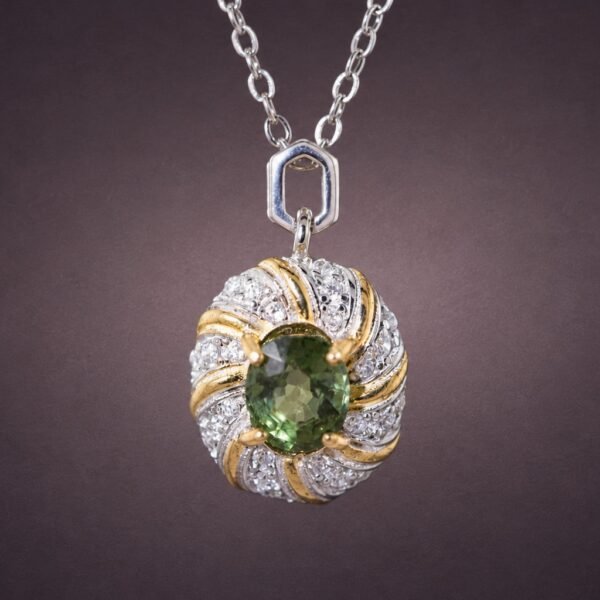 necklacelubixidoublesilver2 Verdant Royale Tourmaline Necklace|翠綠華光 925純銀局部鍍金綠碧璽鋯石項鍊