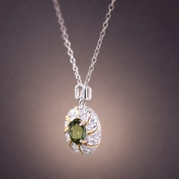 necklacelubixidoublesilver4 Verdant Royale Tourmaline Necklace|翠綠華光 925純銀局部鍍金綠碧璽鋯石項鍊