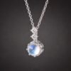 necklacemoonstonecircle3 Blue Moon Glow Necklace|藍月微光 925純銀藍光月光石項鍊