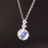 necklacemoonstonecircle4 Blue Moon Glow Necklace|藍月微光 925純銀藍光月光石項鍊